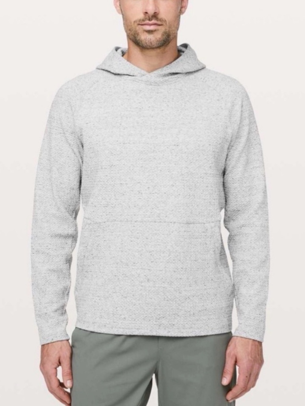 Lululemon At Ease Hoodie XL Heathered Melody Light Grey Black